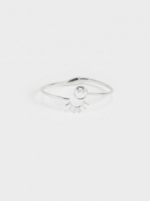 Charles & Keith Swarovski Crystal Cuff Bracelet Gümüş | VJEA-24793