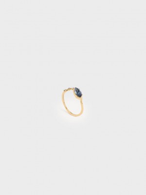 Charles & Keith Swarovski Crystal Geometric Ring Altın | FXPN-84652