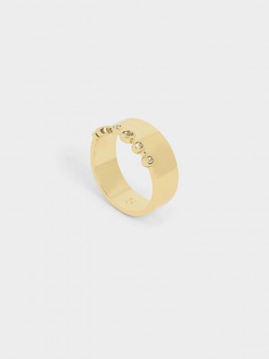 Charles & Keith Swarovski Crystal Studded Ring Altın | ETPV-51798