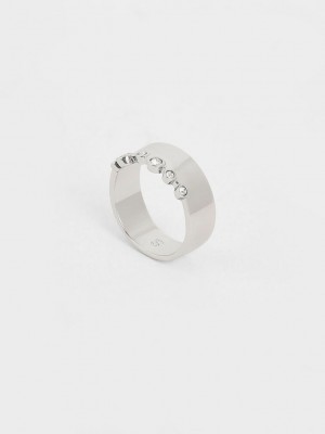 Charles & Keith Swarovski Crystal Studded Ring Gümüş | ZSBL-09174