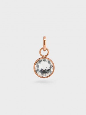 Charles & Keith Theodora Crystal Dangle Charm Beyaz | YXZU-76823