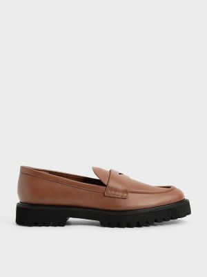 Charles & Keith Tıknaz Penny Loafers Kahverengi | EUSA-51397