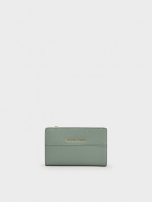 Charles & Keith Top Zip Kısa Wallet Zeytin Yeşili Yeşil | KGZW-80679