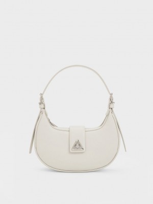 Charles & Keith Trice Metallic Accent Belted Shoulder Bag Pembe | HRKB-19280