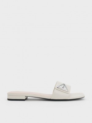 Charles & Keith Trice Metallic Accent Terlik Sandals Pembe | DGSZ-01423