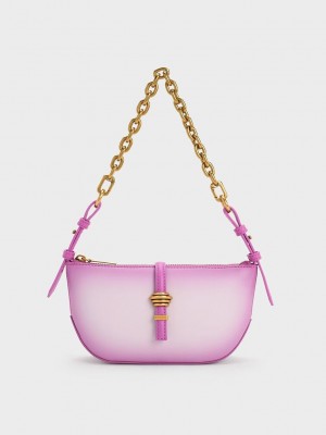 Charles & Keith Trudy Ombre Belted Geometric Bag Mor | DLNB-79102