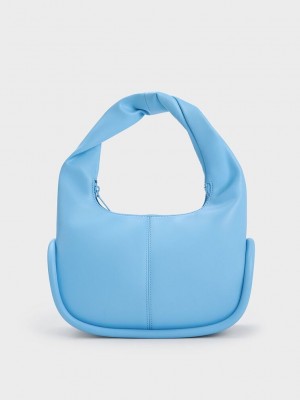 Charles & Keith Tubular Slouchy Hobo Bag Mavi | BNMH-48726