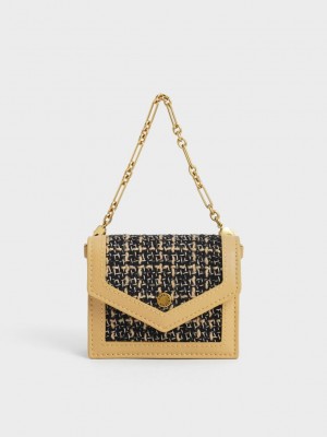 Charles & Keith Tweed Chain-Link Cardholder Renkli | SRAF-26513