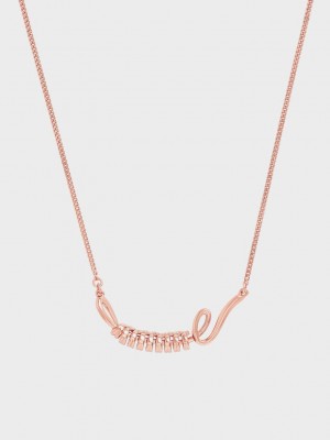 Charles & Keith Twist Princess Necklace Pembe Altın | FZBP-51978