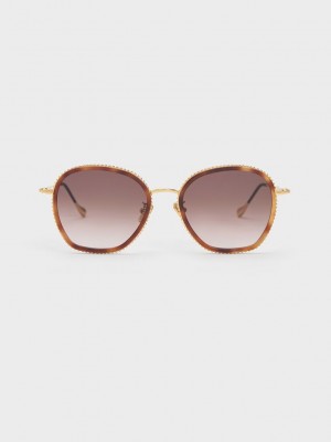 Charles & Keith Twisted Metallic Butterfly Sunglasses | VXSP-84371