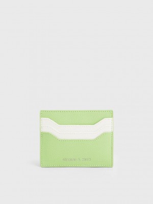 Charles & Keith Two-Tone Multi-Slot Card Holder Nane Yeşil | YVDU-06245