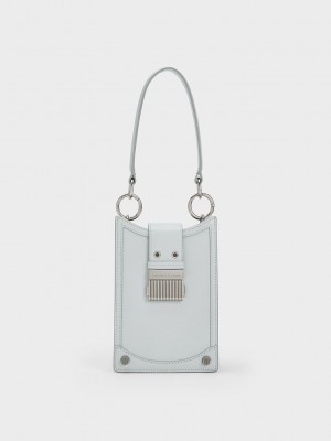 Charles & Keith Winslet Belted Phone Pouch Açık Gri | WESJ-04732