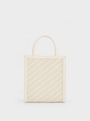 Charles & Keith Woven Double Handle Tote Bag Renkli | KMOL-93085