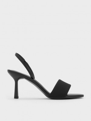 Charles & Keith Yastıklı Askılı Arkası Açık Pumps Siyah | FBXJ-42970