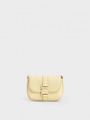 Charles & Keith Zetta Belt Tokalı Mini Bag Butter | AQEM-97283