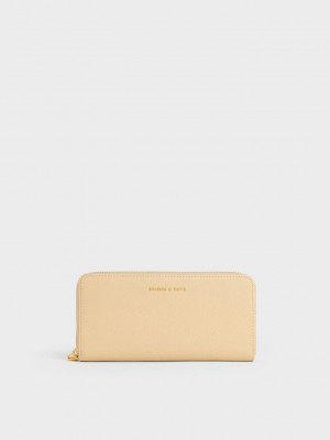 Charles & Keith Zip-Around Long Wallet Bej Rengi | CZMT-16589