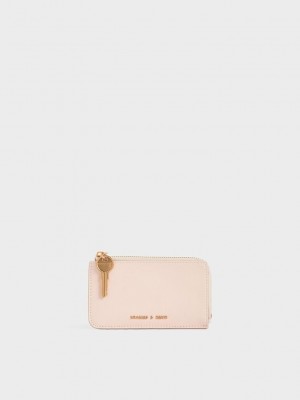 Charles & Keith Zip-Around Mini Wallet Açık Pembe | IEUB-04136