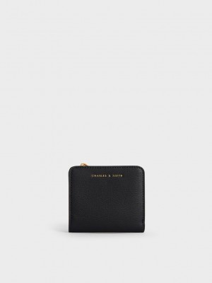 Charles & Keith Zip Around Card Holder Siyah | UEFQ-25473