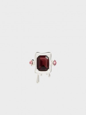 Charles & Keith Zira Crystal Sculptural Ring Gümüş | DXWP-46039